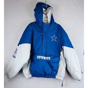 Pro Line NFL Mens Sz XL Half Zip Jacket Dallas Cowboys Blue Logo Athletic